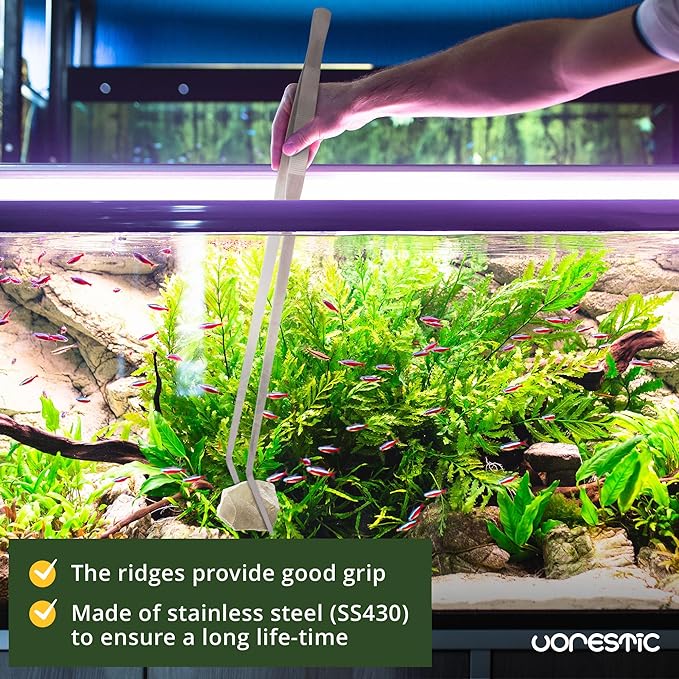 Extra Long Aquarium Tweezers Curved and Straight, 23.6 inches Terrarium Tweezers, Extra Long Tweezers Set, Reptile Feeding Tongs