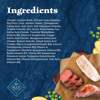 Blue Buffalo Wilderness Snake River Grill Natural High Protein Wet Food for Adult Dogs, Trout, Venison & Rabbit, 12.5-oz Cans, 12 Count