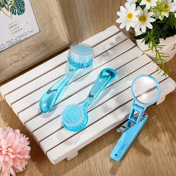 Mudder 3 Pcs Hedgehog Small Animal Grooming Kit Including 2 Bathing Brush and a Nail Toenail Clipper with Magnifier for Pet Hamster Hedgehog Guinea Pig Rabbit Cat Kitten