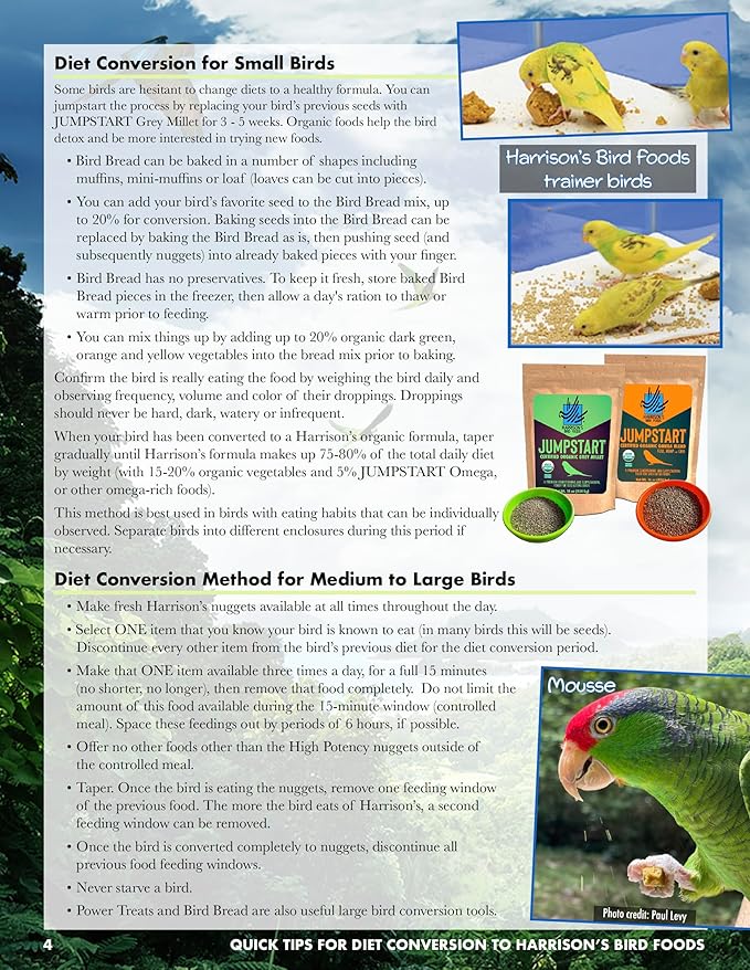 Harrison's Bird Foods High Potency Maximum Nutritional Formula for Small to Medium Birds, Certified Organic Non-GMO Pet Bird Food, Vet-Developed, Suitable for All Life Stages, 454 g/ 1 lb