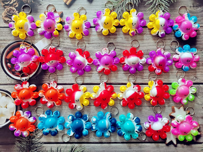 30 Packs Bulk octopus Mini Pop Keychain,Birthday Party Favors Supplies Fidget for Kids, Smmuer Student Prizes Gifts