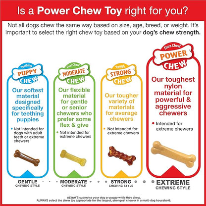 Nylabone Cheese Bone Power Chew Toy for Dogs, Cute Dog Toys for Aggressive Chewers, Cheese Flavor, X-Large Dogs - 50+ lbs, 1 Count