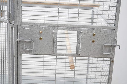 Seny Corner Bird Cage for Cockatiel Parakeet Black and White New (White)