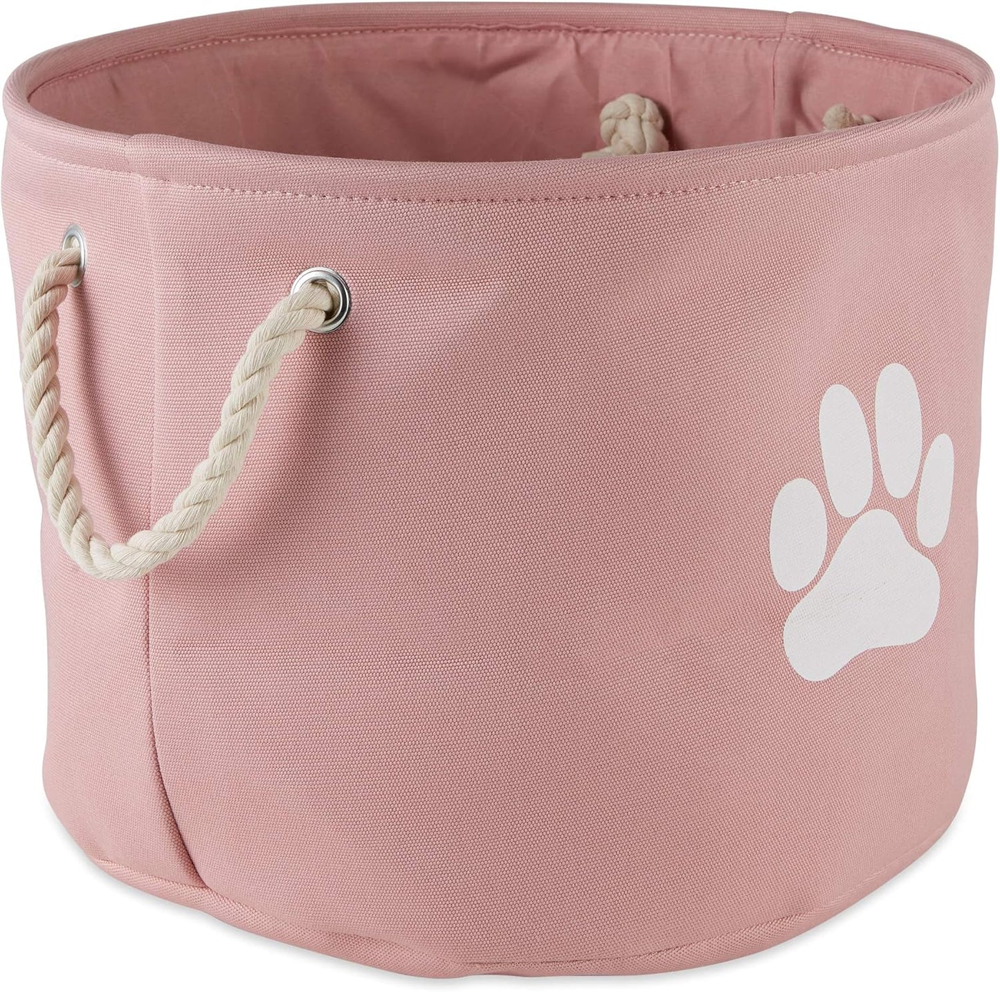 Bone Dry Pet Storage Collection Collapsible Bin, Rose, Medium Round