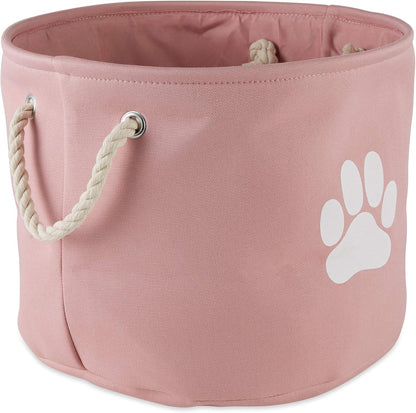 Bone Dry Pet Storage Collection Collapsible Bin, Rose, Medium Round