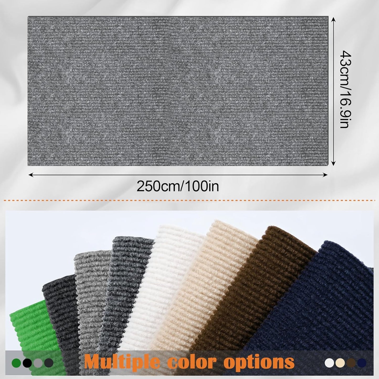 Cat Scratch Furniture Protector - 100" x 17" Trimmable Self-Adhesive Cats Claws Scratch Pads, DIY Cat Climbing Couch Protector for Scratch Post Cat Tree Replacement Indoor (Light Gray)