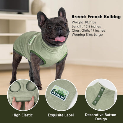cyeollo Fleece Dog Sweater, Turtleneck Stretchy Sweatshirt Pullover Fleece Jacket Warm Winter Fall Dog Clothes for Medium Dogs Boy Pet Apparel, Green XL