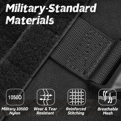 rabbitgoo Tactical Dog Harness for Small, Heavy Duty Pet Harness with Handle, No-Pull Service Vest Small Breed, Adjustable Military Dog Vest for Training Hunting Walking, Black, S