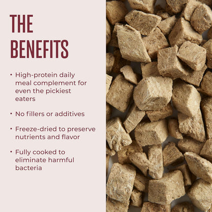 WagWell Beef Liver Freeze-Dried Topper - Grain Free, High Protein Daily Meal Complement for Dogs Made in The USA - Human Grade, Minimally Processed