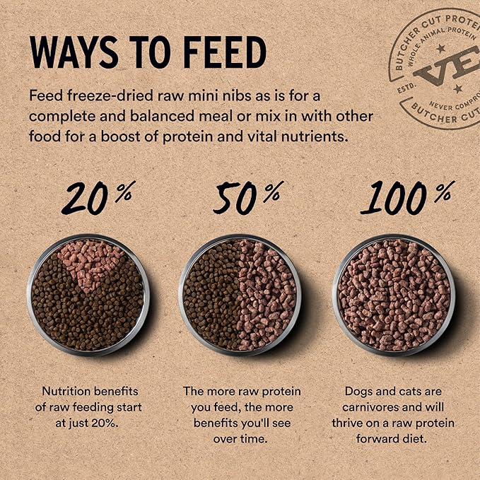 Vital Essentials Freeze-Dried Raw Turkey Meal or Mixer Cat Food Crunchy Nibs, 12 oz