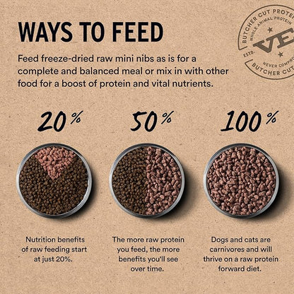 Vital Essentials Freeze-Dried Raw Turkey Meal or Mixer Cat Food Crunchy Nibs, 8 oz