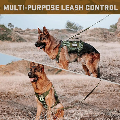 Forestpaw Dog Harness Medium Sized,Tactical Dog Harness with Handle,No Pull Military Style Service Dog Vest with Pockets Adjustable for Medium Large Dogs,Camouflage Green,Chest 19.5-41.5"
