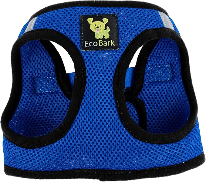 EcoBark Step in Dog Harness - Reflective Teacup Breed Soft Luxurious Mesh Dog Harnesses for XXS, XS, & Small Breed Dogs - Eco-Friendly Secure Halter No Pull Adjustable Pet Vest (Royal Blue, XXS)