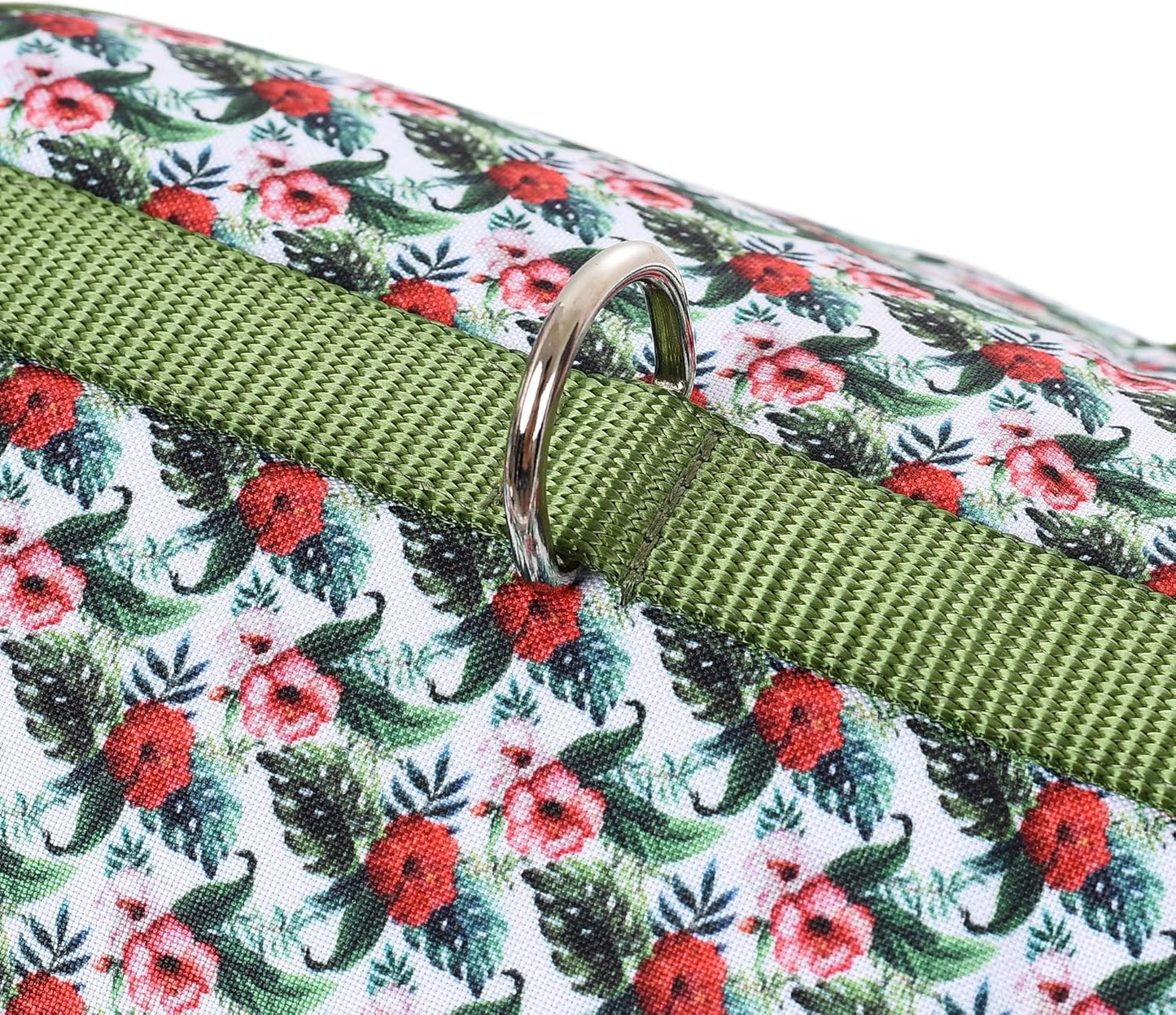 Mile High Life Dog Harness, Air Mesh Floral Vest Harness for 20 lbs Small Dogs & Cats, Easy Get on Adjustable Easy Closures Both Neck and Chest(Wild Rose, M Chest 18"-20")