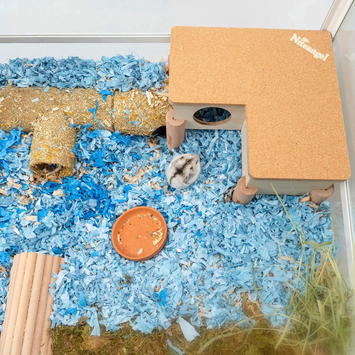 Niteangel Multi-Chamber Hamster House Maze: - Multi-Room Hideouts & Tunnel Exploring Toys for Hamster Gerbils Mice Lemmings (3-Room Small)