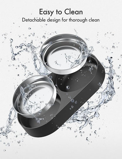 PETLIBRO Pet Food Splitter with Stainless Steel Bowls, Automatic Cat Feeder Bowls for Two Cats or Dogs, Suitable for PETLIBRO Automatic Cat Feeder PLAF005, PLAF006, PLAF103, PLAF203