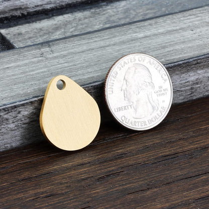 Ultra Joys Cat ID Tag Personalized Pet Tags, Durable Stainless Steel Small Pet Mini Dog Cat Tag Lightweight -Teardrop Tag in Gold