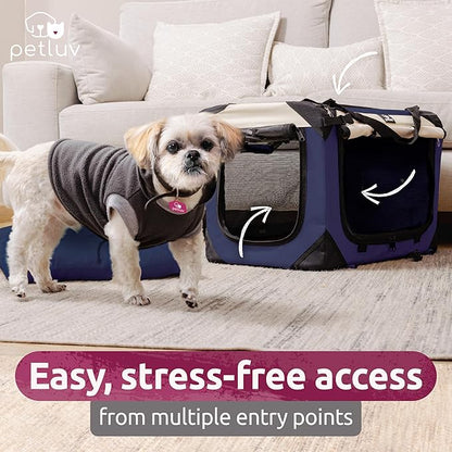 Soft-Sided Cat & Dog Pet Carrier, Large 24"x16"x16", Fits Large Cat, 2 Cats, or Medium Dog Comfortably, Great for Travel & Vet Visits, Privacy Windows, Removable Bed, Locking Zippers, Folds Flat