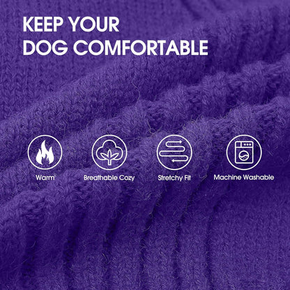 IECOii XXXL Dog Sweater,Warm Dog Sweaters for Extra Large Dogs Girl Boy,Stretchy & Cozy,Turtleneck Knitted Pullover for Pet Wear On Holiday,Easy On Doggy Sweatshirt for Labrador (Purple,XXXL)