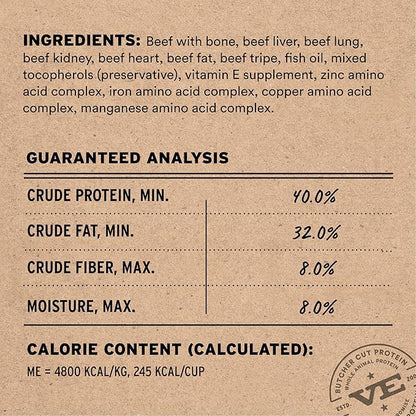 Vital Essentials Freeze-Dried Raw Beef Meal or Mixer Dog Food Crunchy Mini Nibs, 25 oz