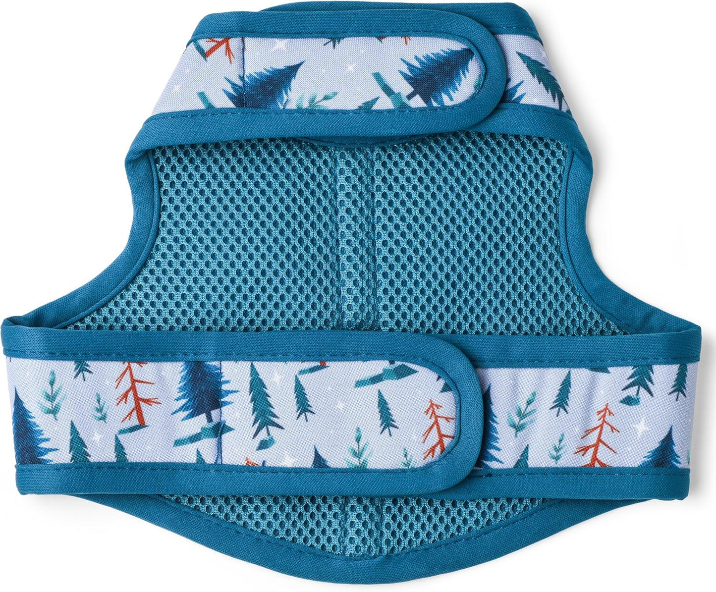 Mile High Life Dog Harness, Air Mesh Floral Vest Harness for 20 lbs Small Dogs & Cats, Easy Get on Adjustable Easy Closures Both Neck and Chest(Gray Tree, S Chest 16"-18")