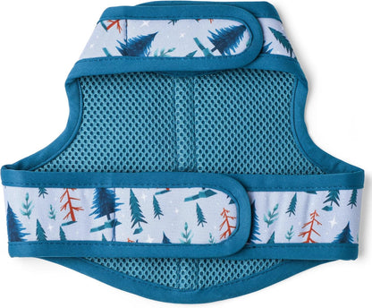 Mile High Life Dog Harness, Air Mesh Floral Vest Harness for 20 lbs Small Dogs & Cats, Easy Get on Adjustable Easy Closures Both Neck and Chest(Gray Tree, S Chest 16"-18")