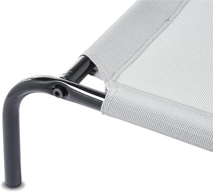 Amazon Basics Cooling Breathable Elevated Dog Bed with Metal Frame for Small Dogs, 36 x 22 x 7.5 Inch, Grey