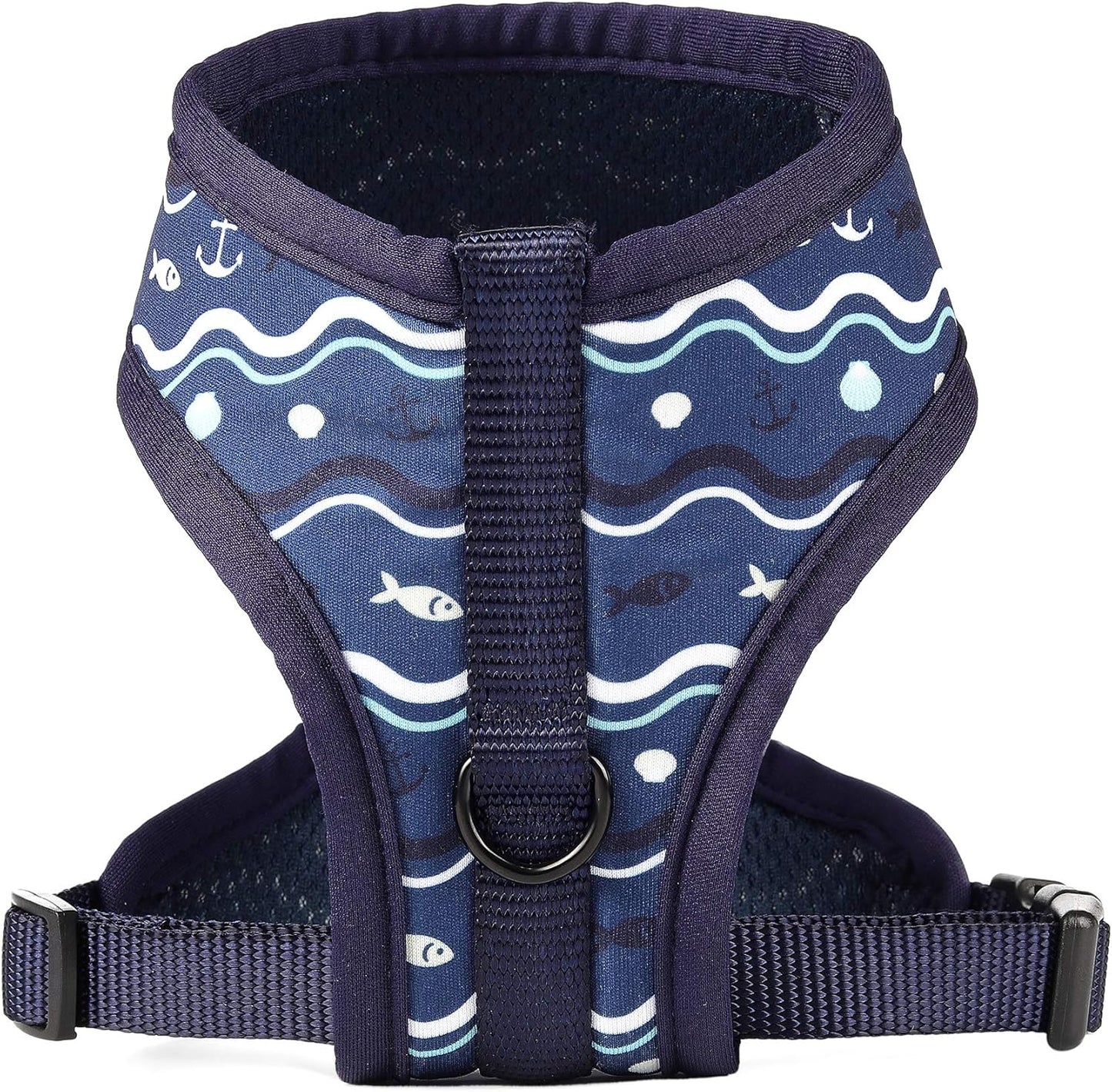 Mile High Life Step in Dog Harness for Small Dogs No Pull, Easy Get on Air Mesh Vest Harness, Adjustable Easy Closures Both Neck and Chest (Blue, L Chest 21.6"-43.2")