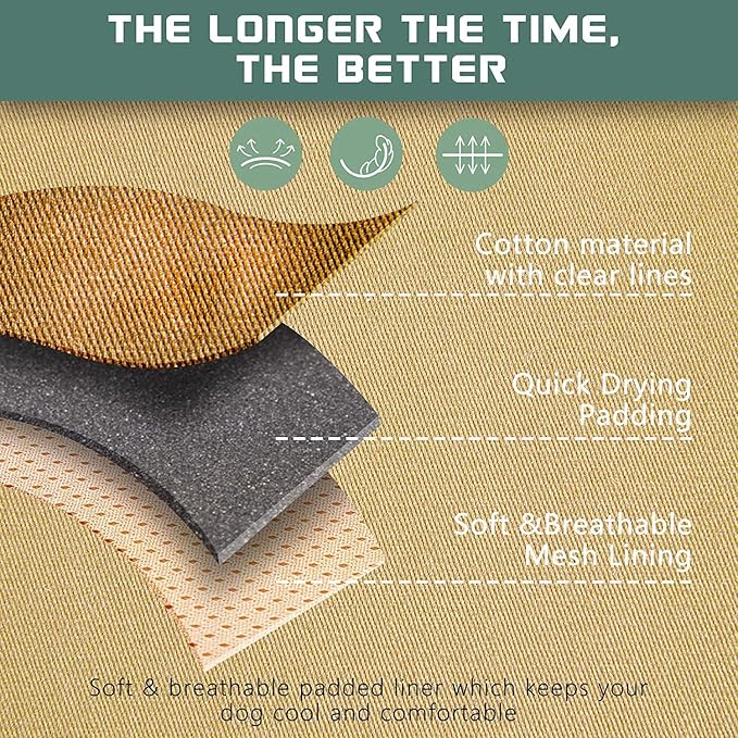 BUMBIN Dog Harness, Tactical XS, Brown, No Pull, Adjustable, Reflective, Soft Cotton, for Small Dogs Training, Fit Smart