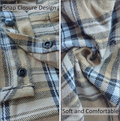 Plaid Dog Shirt,Soft Casual Pet Shirt Clothes, Dog Cotton Shirt with Bow Tie for Wedding,Christmas Costumes (Dark Khaki, 4X-Large)