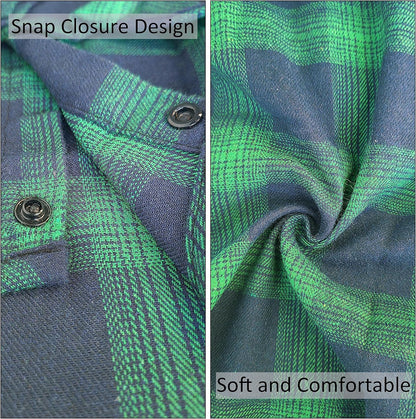 Plaid Dog Shirt,Soft Casual Pet Shirt Clothes, Dog Cotton Shirt with Bow Tie for Wedding,Christmas Costumes (Small, Green&Blue)