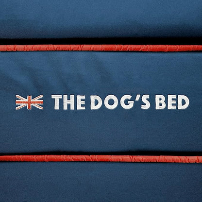 The Dog’s Bed Orthopedic Dog Bed Medium Blue Oxford with Red Trim UK Flag Dog Bed, Memory Foam, Pain Relief, Post Surgery, Lameness, Waterproof Washable Cover Cover