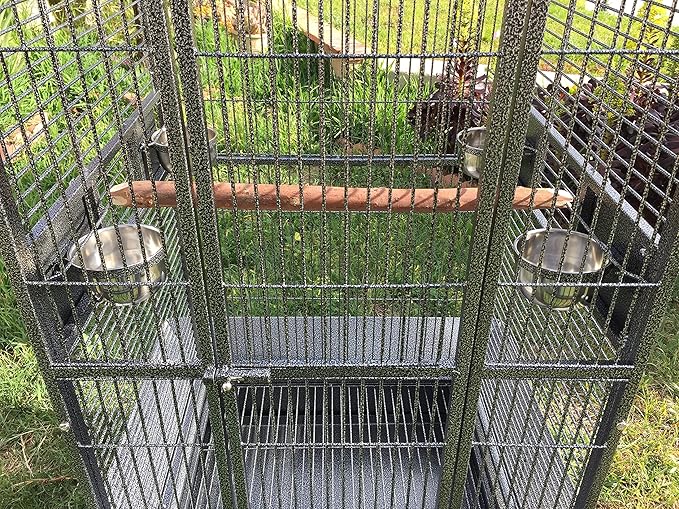 4 Size, Castle PlayTop Parrot Cage for Large Macaws Cockatoos African Grey Amazon (24" x 22" x 63"H)