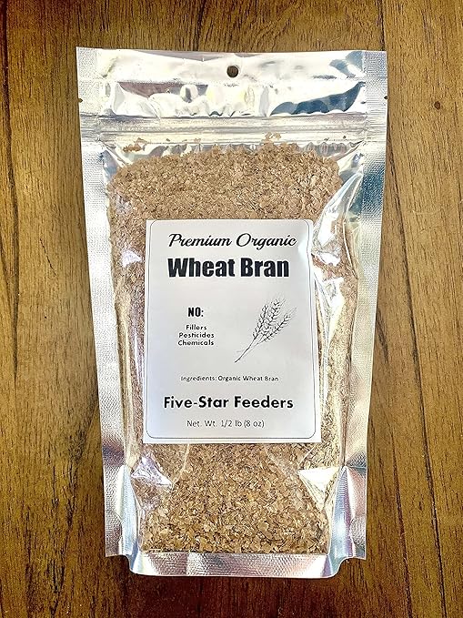 Wheat Bran Bedding & Gutload for Mealworms, Superworms, and Feeder Insects – 1/2 lb (8 oz) by Five-Star Feeders