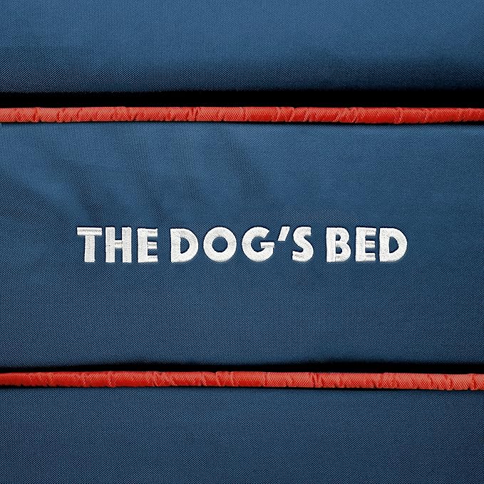 The Dog’s Bed, Medium Blue Oxford with Red Trim USA Flag Dog Bed with Central Flag, Memory Foam, Pain Relief, Post Surgery, Waterproof Washable Cover