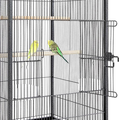 Yaheetech 40 Inch Wrought Iron Bird Cage Open-Top Parrot Cage with Rolling Stand for Parakeets Cockatiels Budgies Parrotlets Lovebirds Canary Small-Sized Birds Parrots