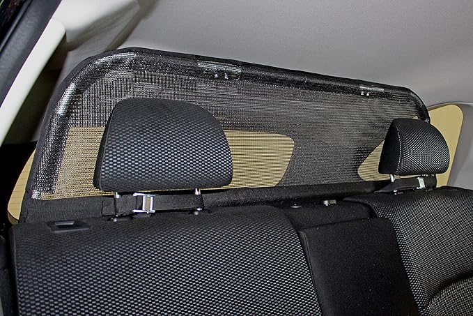 Bushwhacker Cargo Area Dog Barrier for CUV & Mid-Sized SUV 46" Wide Hatchback Pet Divider Crossover Vehicle Car Net Mesh Travel Back Seat Barricade Partition Gate Restraint Fence Trunk Shield