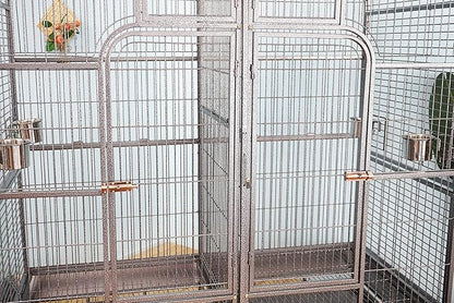 Double Cage with Center Divider for Bird Parrot Aviary W64xD32xH73 New
