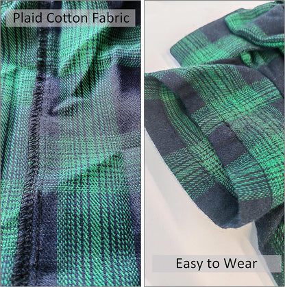 Plaid Dog Shirt,Gentle Soft Casual Pet Shirt Clothes, Dog Cotton Shirt with Bow Tie for Wedding,Christmas Costumes (X-Small, Green&Blue)