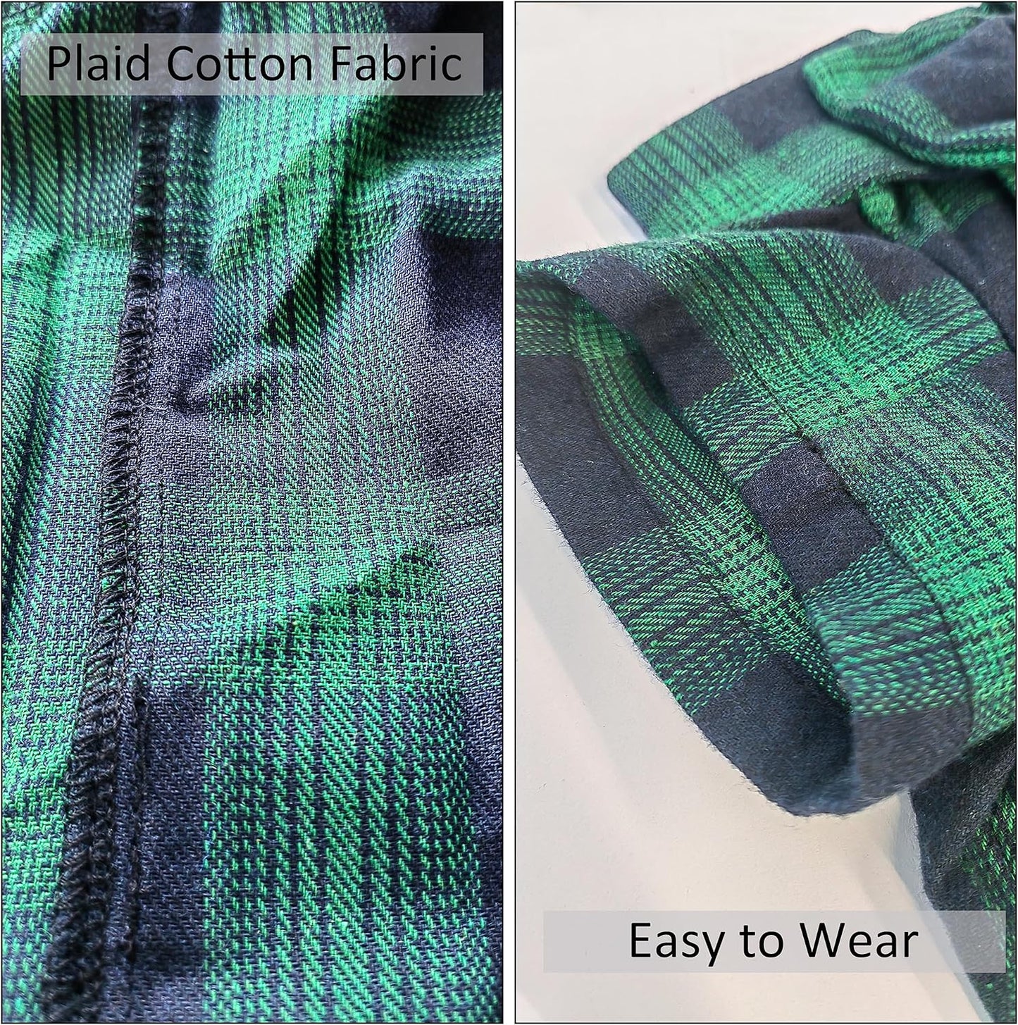 Plaid Dog Shirt,Soft Casual Pet Shirt Clothes, Dog Cotton Shirt with Bow Tie for Wedding,Christmas Costumes Costumes (Large, Green&Blue)