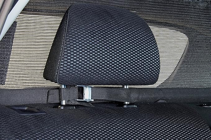 Bushwhacker Cargo Area Dog Barrier for CUV & Mid-Sized SUV 46" Wide Hatchback Pet Divider Crossover Vehicle Car Net Mesh Travel Back Seat Barricade Partition Gate Restraint Fence Trunk Shield