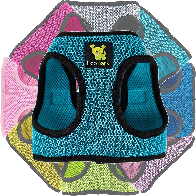 EcoBark Step in Dog Harness Reflective Soft Ultra Padded Mesh Dog Harnesses for XXS, XS, Small, and Medium Dogs Eco-Friendly Comfort Secure Halter No Pull Adjustable Pet Vest
