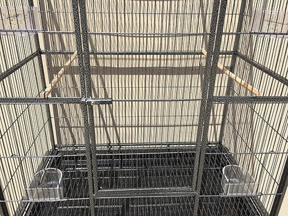 Pet Products 64" Extra Large Wrought Iron Breeding Bird Flight Home Cage Side Nesting Box Doors Tight 1/2-Inch Bar Spacing with Removable Rolling Stand