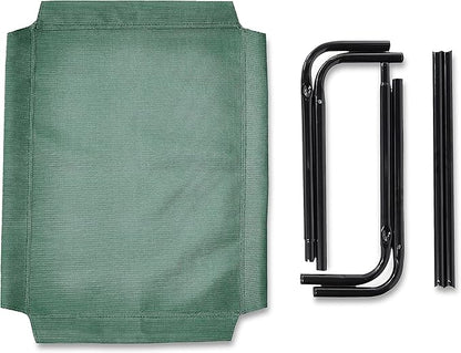 Amazon Basics Cooling Breathable Elevated Dog Bed with Metal Frame for Small Dogs, 36 x 22 x 7.5 Inch, Green