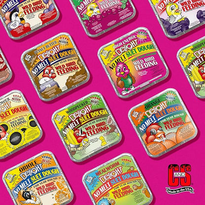 C&S High Energy Delight No Melt Suet Dough, Suet Cakes for Wild Birds, 11 Ounces, Pack of 8