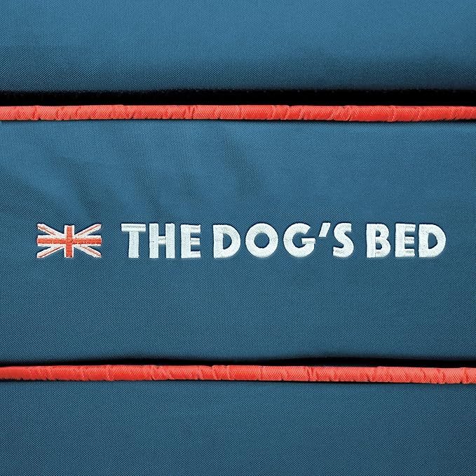 The Dog’s Bed Orthopedic Memory Foam Dog Bed, XL Blue Oxford with Red Trim UK Flag, Pain Relief for Arthritis, Hip & Elbow Dysplasia, Post Surgery, Supportive, Calming, Waterproof Washable